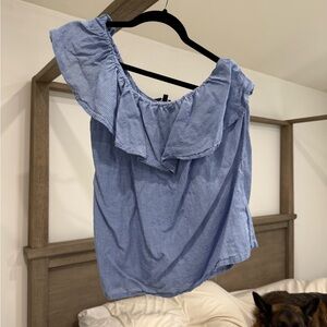 Joe Off Shoulder Gingham Blue medium